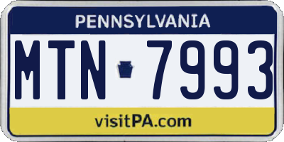 PA license plate MTN7993