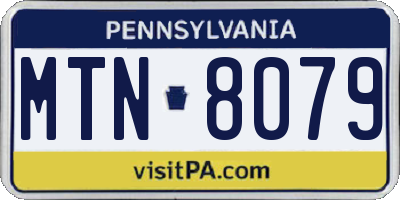 PA license plate MTN8079