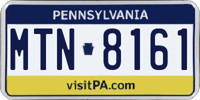 PA license plate MTN8161