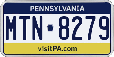 PA license plate MTN8279
