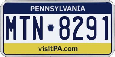 PA license plate MTN8291