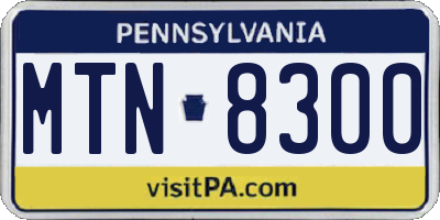 PA license plate MTN8300