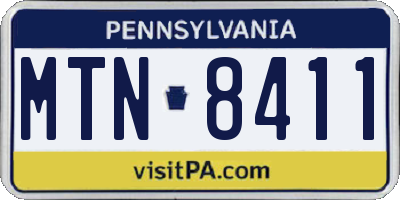PA license plate MTN8411