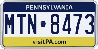 PA license plate MTN8473