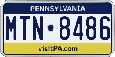 PA license plate MTN8486