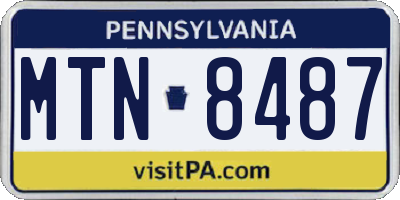 PA license plate MTN8487