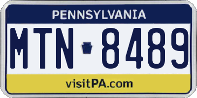 PA license plate MTN8489