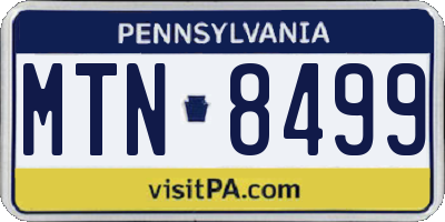 PA license plate MTN8499
