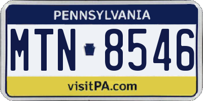 PA license plate MTN8546
