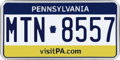 PA license plate MTN8557