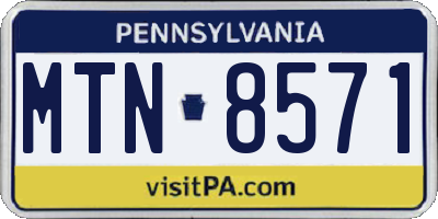 PA license plate MTN8571