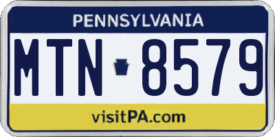 PA license plate MTN8579