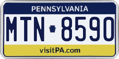 PA license plate MTN8590