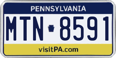 PA license plate MTN8591