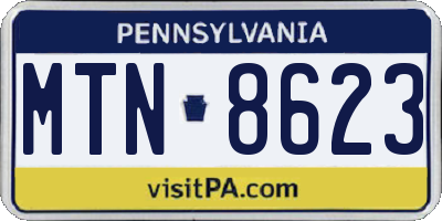 PA license plate MTN8623