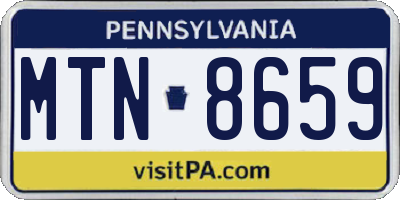 PA license plate MTN8659