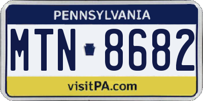 PA license plate MTN8682