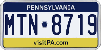 PA license plate MTN8719