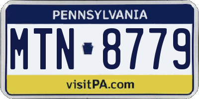 PA license plate MTN8779