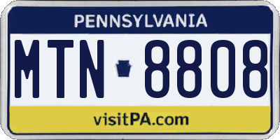 PA license plate MTN8808