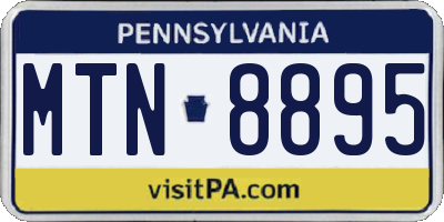 PA license plate MTN8895