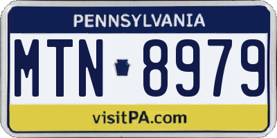 PA license plate MTN8979