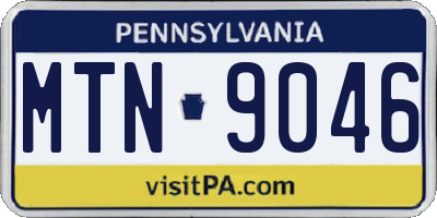 PA license plate MTN9046