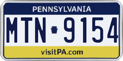 PA license plate MTN9154