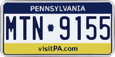 PA license plate MTN9155
