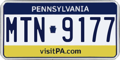 PA license plate MTN9177