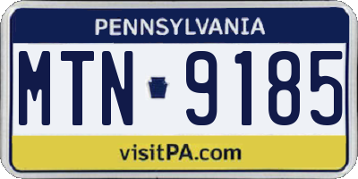 PA license plate MTN9185