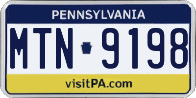 PA license plate MTN9198