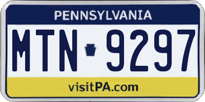 PA license plate MTN9297