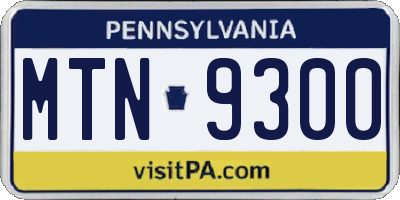 PA license plate MTN9300