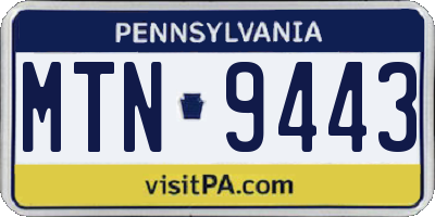 PA license plate MTN9443