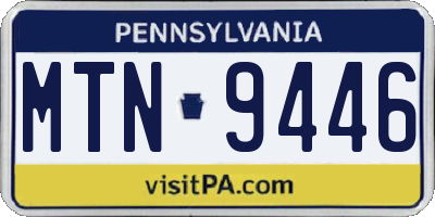 PA license plate MTN9446