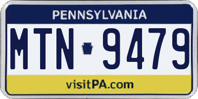 PA license plate MTN9479