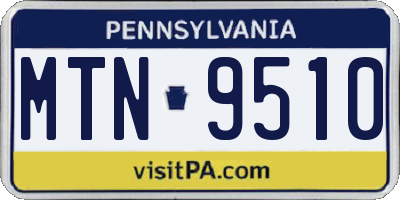 PA license plate MTN9510
