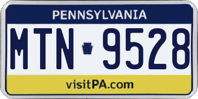 PA license plate MTN9528
