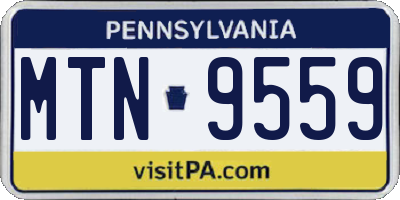 PA license plate MTN9559