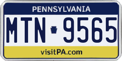 PA license plate MTN9565