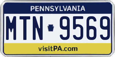 PA license plate MTN9569