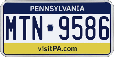 PA license plate MTN9586