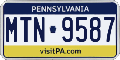 PA license plate MTN9587