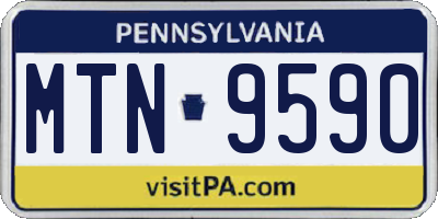 PA license plate MTN9590