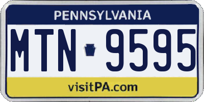 PA license plate MTN9595