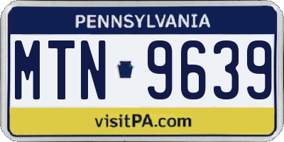 PA license plate MTN9639