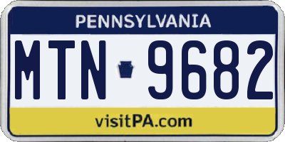 PA license plate MTN9682