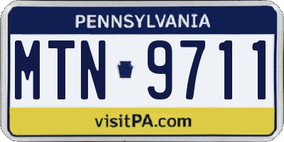 PA license plate MTN9711