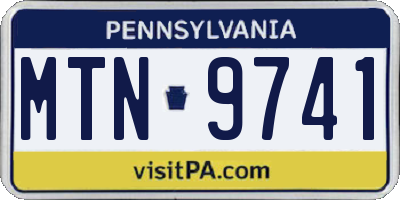 PA license plate MTN9741